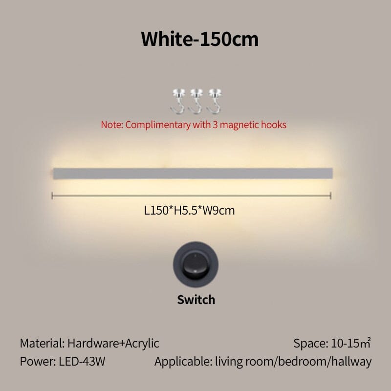 Simple Long Strip Shelf Eye Protection Wall Lamp