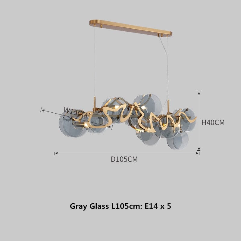 Creative Glass Lustre Gold Iron Chandelier Lamp