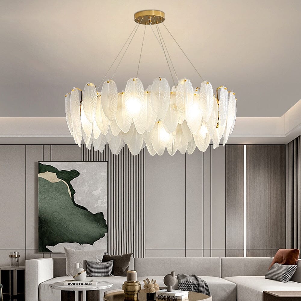 Crystal Creative Feather Glass Chandeliers Lamp