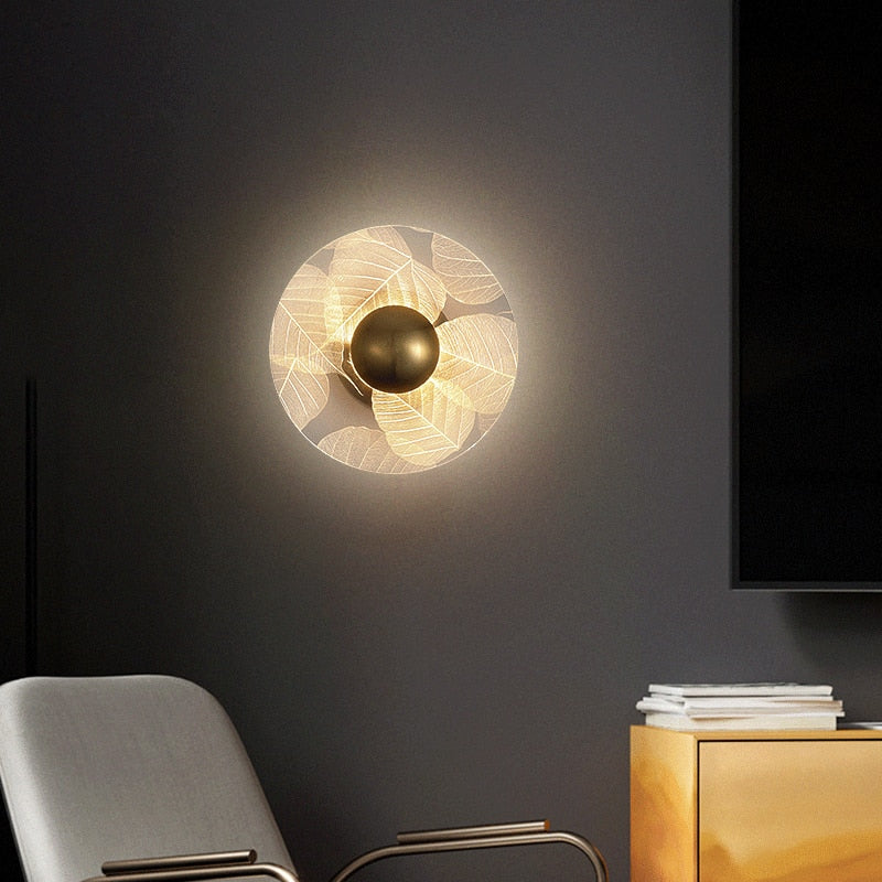 Modern Luxury Flower Round Wall Lamp