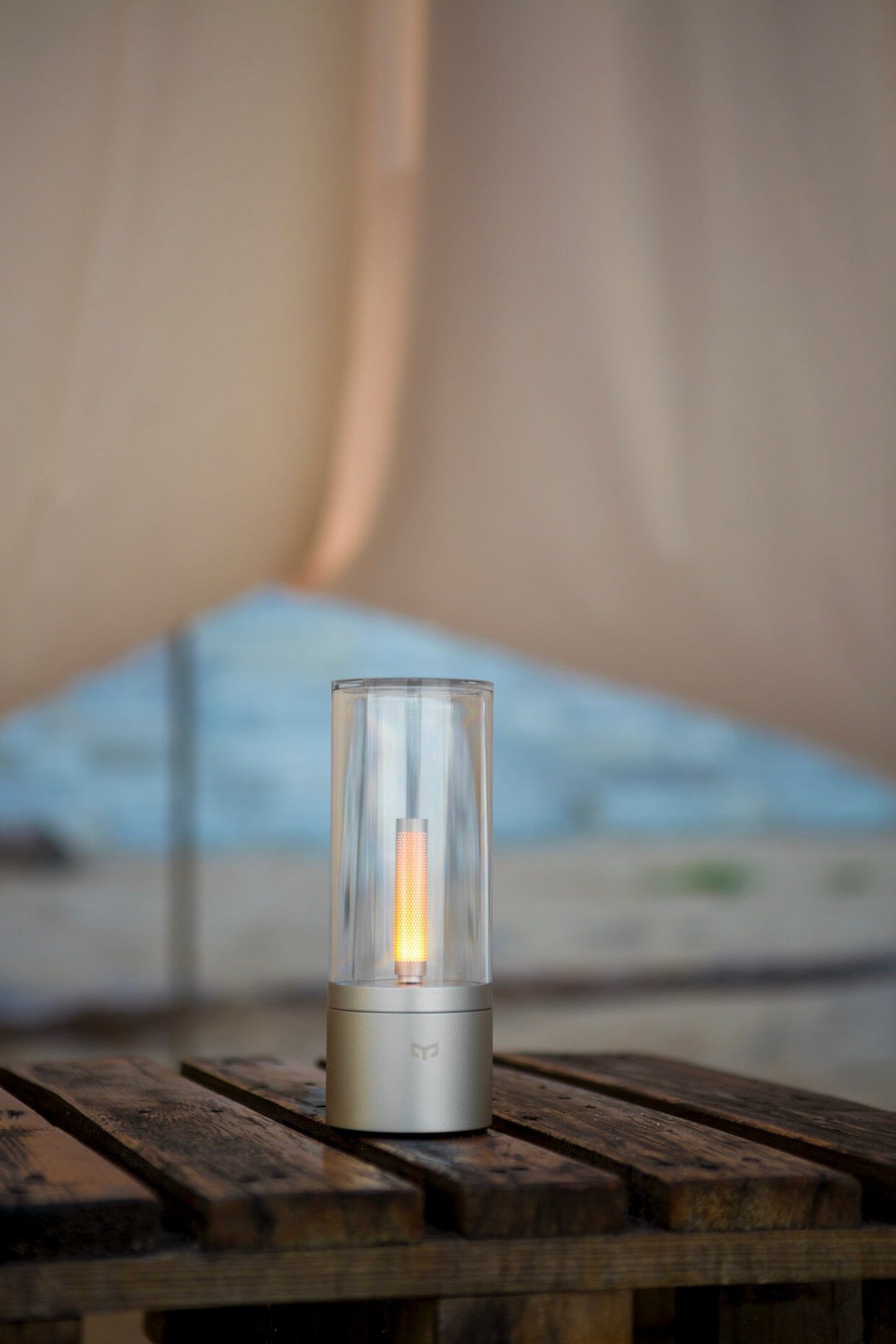 Yellow Nightstand Rechargeable Candle Table Lamp