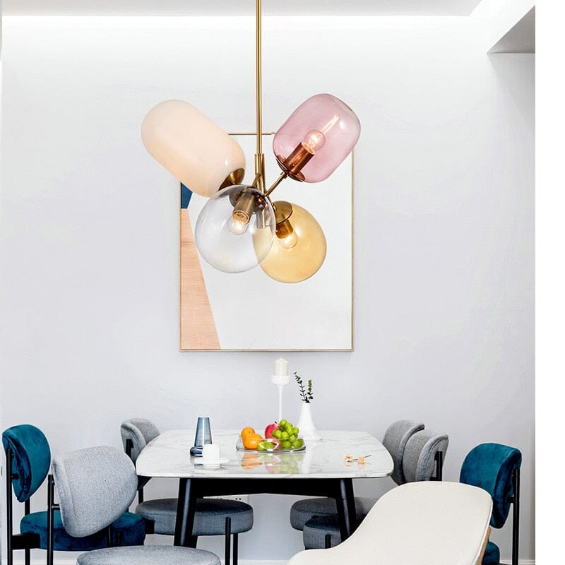 Nordic Postmodern Colorful Glass Pendant Lamps