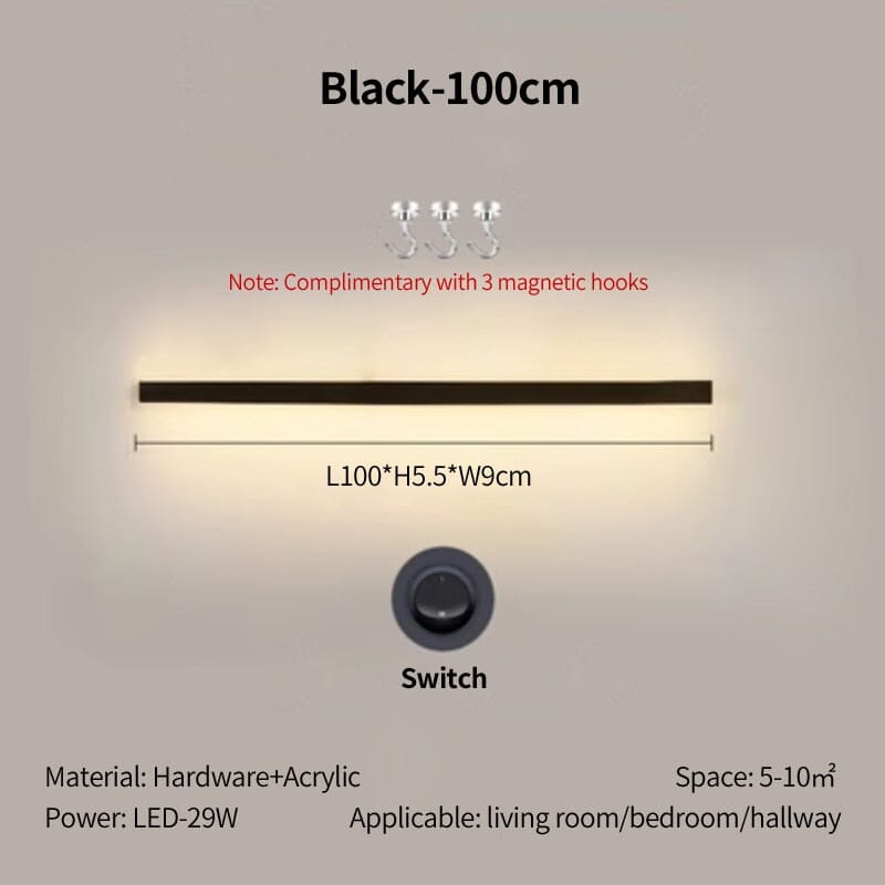 Simple Long Strip Shelf Eye Protection Wall Lamp