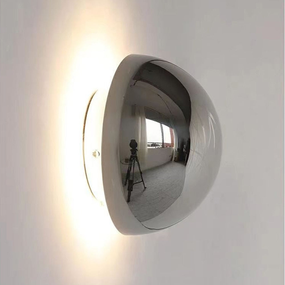 Round Metallic Wall Sconce Lamp