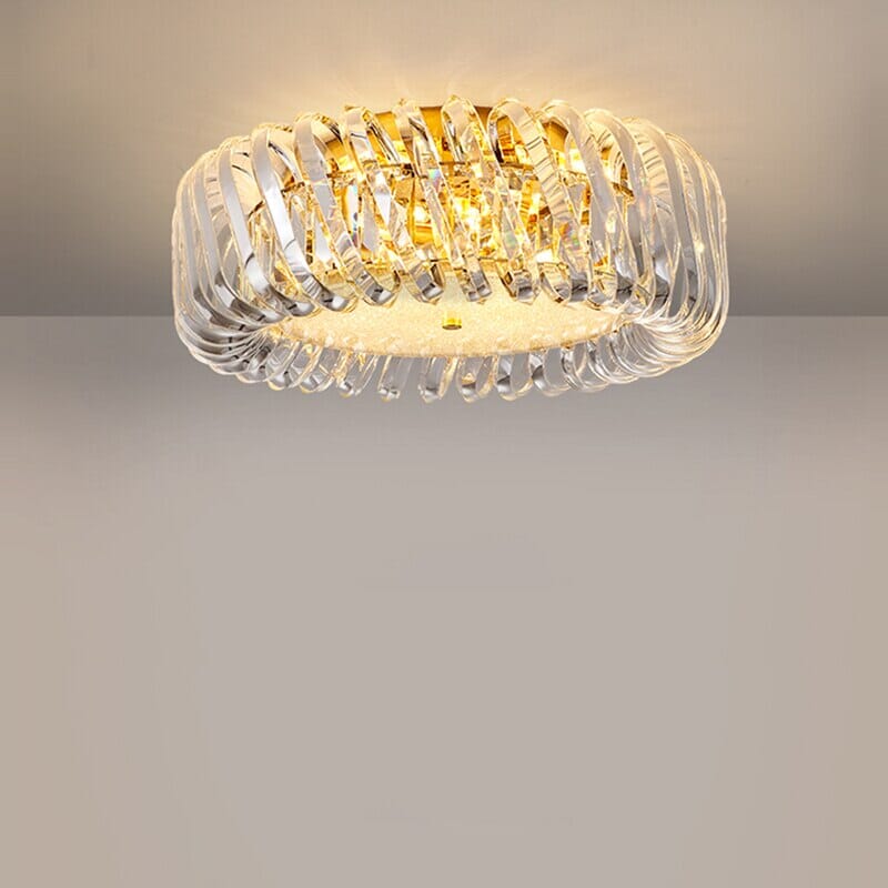 Postmodern Round Stainless Steel Crystal Chandelier