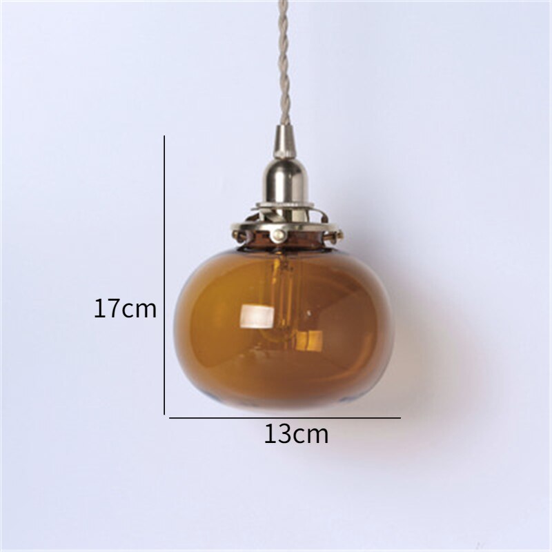 Japanese Style Retro Brass Glass Pendant Lamp