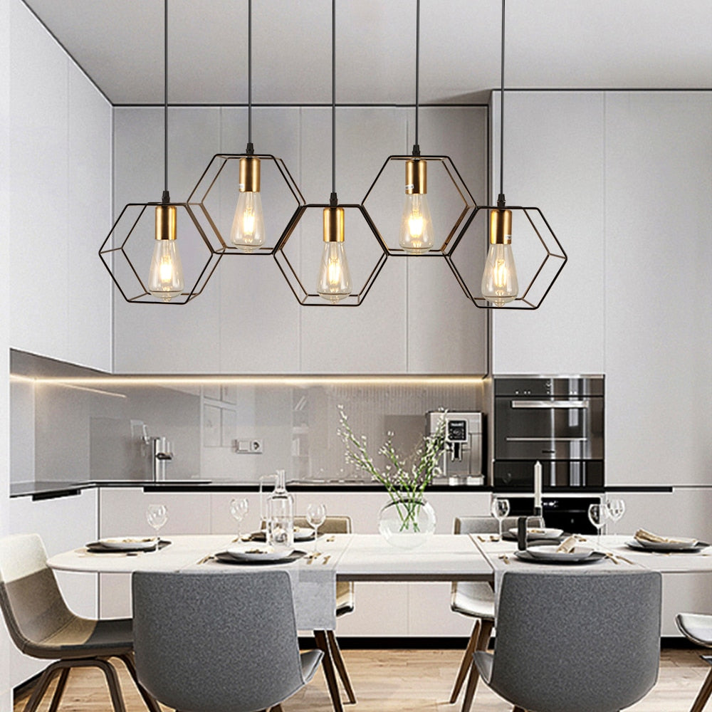 Image showcasing Sleek and Efficient: Modern Loft LED Metal Pendant Lamp
