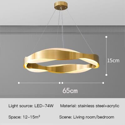 Modern Stainless Steel Rings LED Chandelier Lights