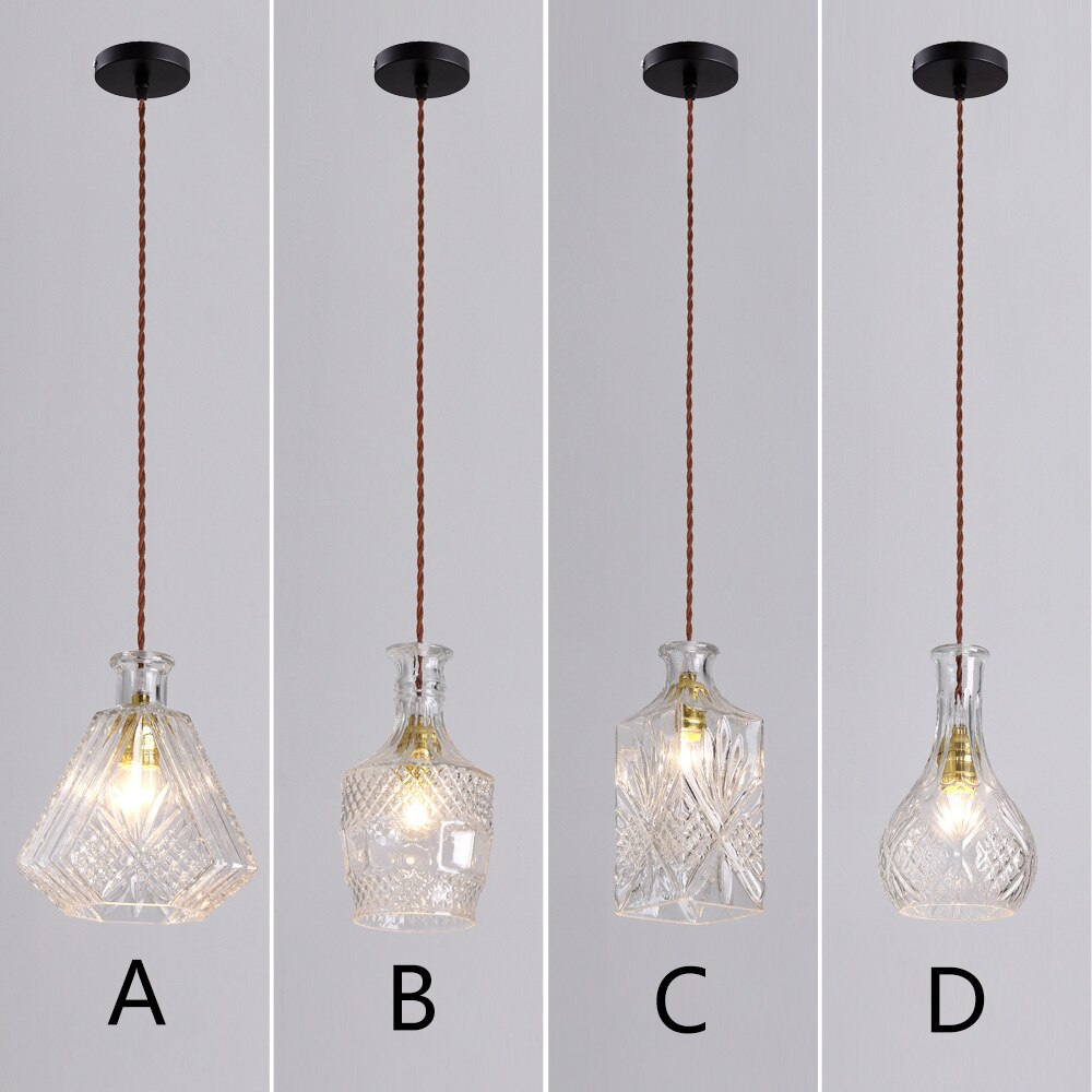 Glass Wine Bottle LED Pendant Lamp