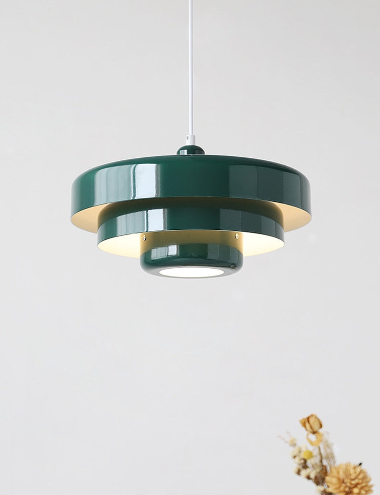 Multicolored Lacquered Metal Pendant Light