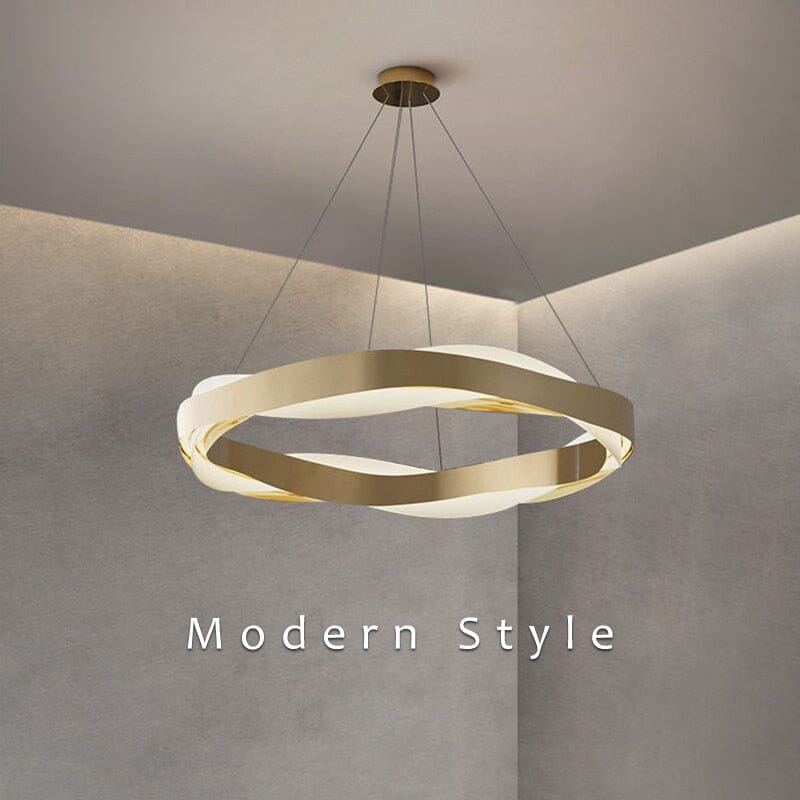 Modern Stainless Steel Rings LED Chandelier Lights