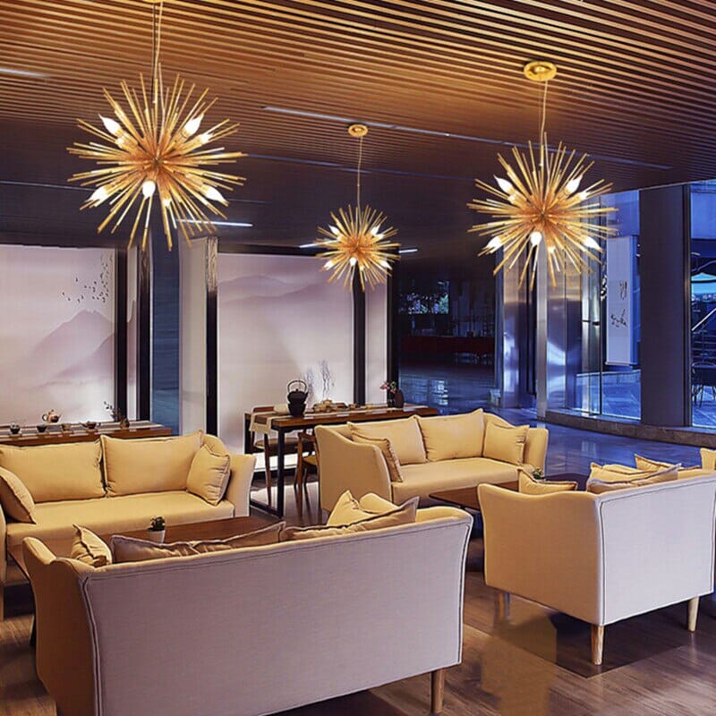 Aluminum Tube Spark Ball Starburst Chandelier