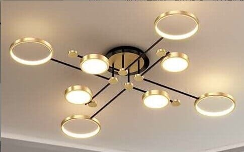 Modern Aluminum Ring Gold Frame LED Chandelier