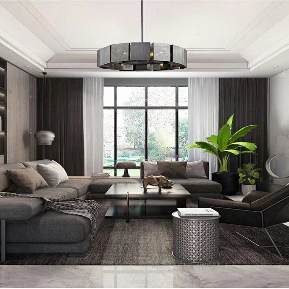 Postmodern Industrial Metal Ceiling Chandeliers Lamp