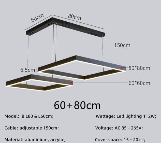 Modern LED Square Chandelier Lights