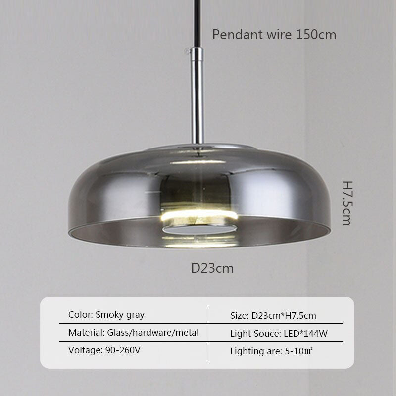 Modern Cupola Glass Cup LED Pendant Light