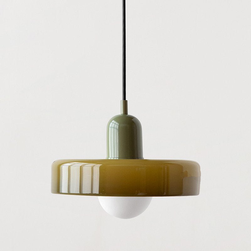 Vintage Scandinavian Glass Pendant Light