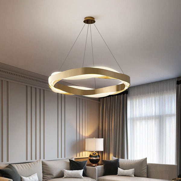 Modern Stainless Steel Rings LED Chandelier Lights