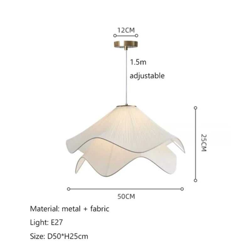 Nordic French Art Pleated Fabric Petal Chandeliers