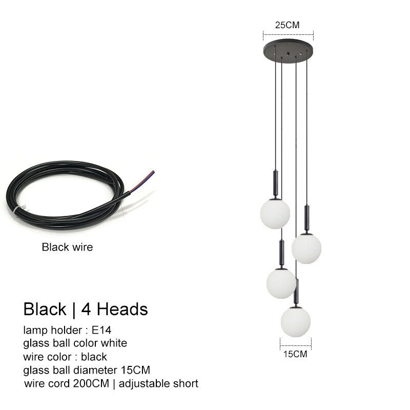 LED Glass Ball Chandelier - Indoor Lighting Fixture