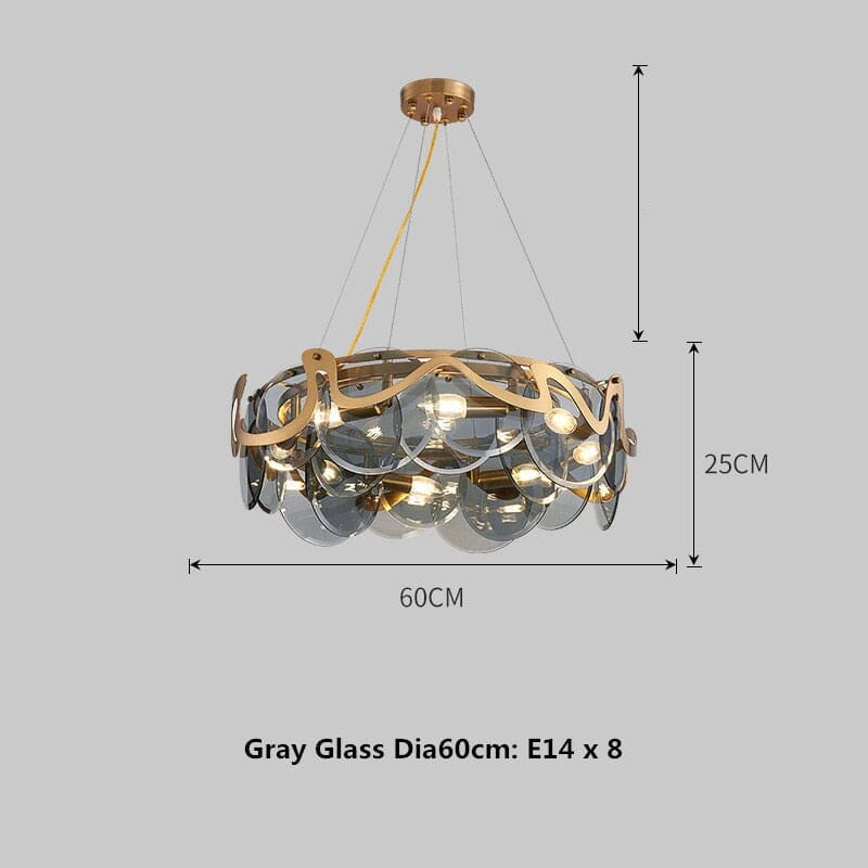 Creative Glass Lustre Gold Iron Chandelier Lamp