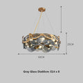 Creative Glass Lustre Gold Iron Chandelier Lamp