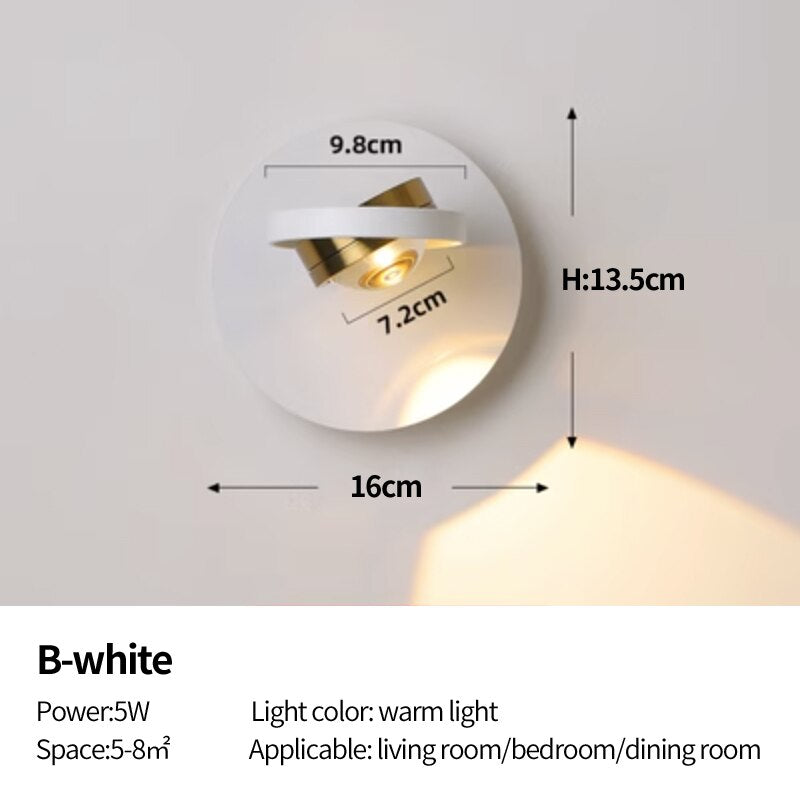 Modern Acrylic LED Simple Rotatable Wall Lamp