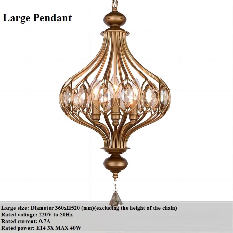 Vintage French Retro Crystal Lantern Chandelier