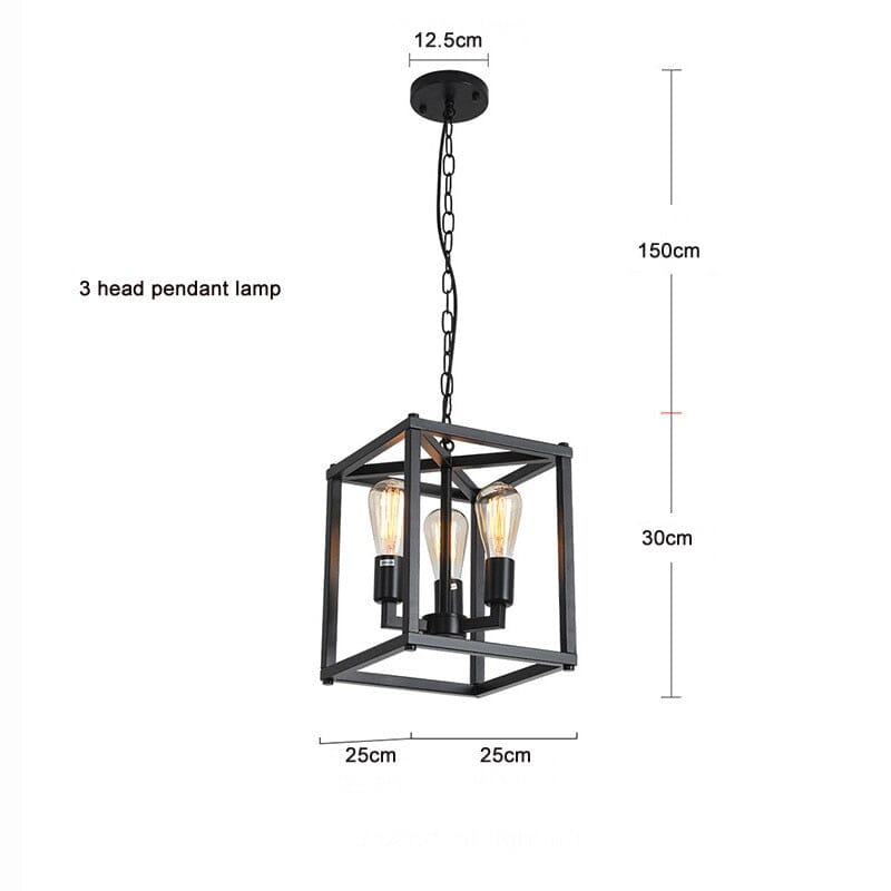 Industrial Farmhouse Metal Lantern 4-Light Chandeliers