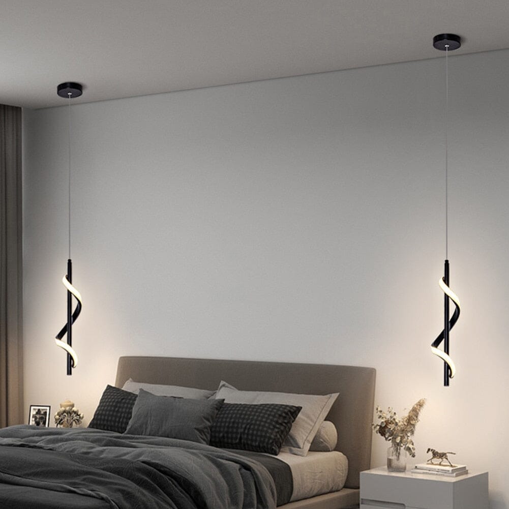 Minimalist LED Spiral Ring Pendant Lights