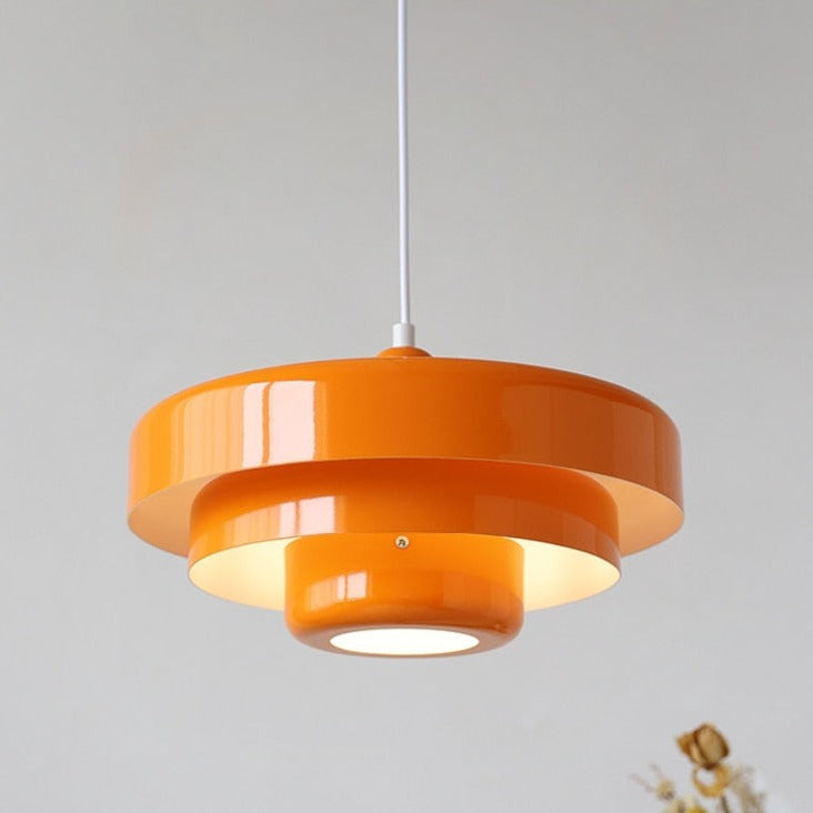 Multicolored Lacquered Metal Pendant Light