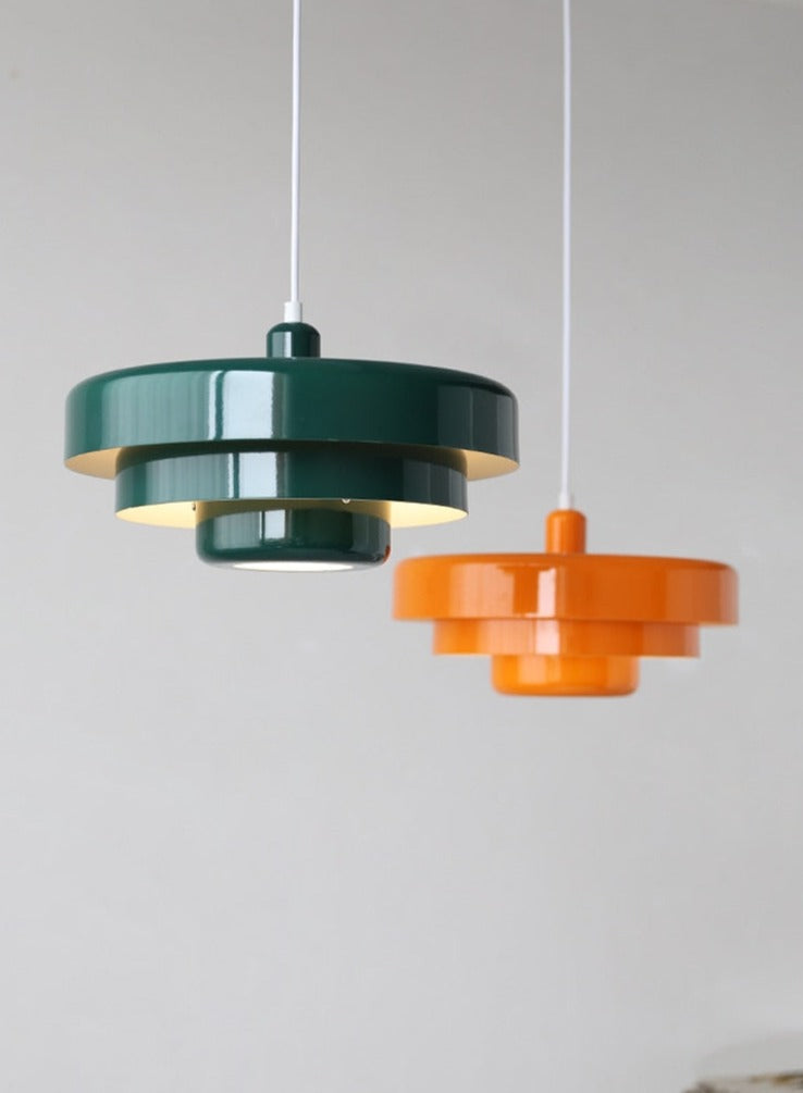 Multicolored Lacquered Metal Pendant Light