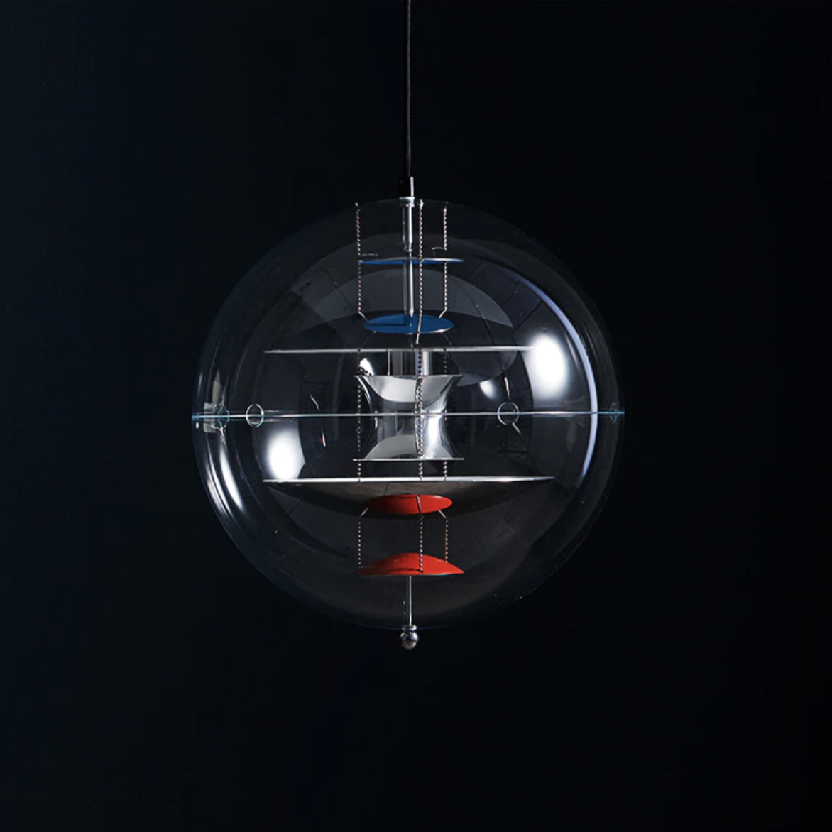 Vintage Sphere Fixture Acrylic Metal Pendant Light