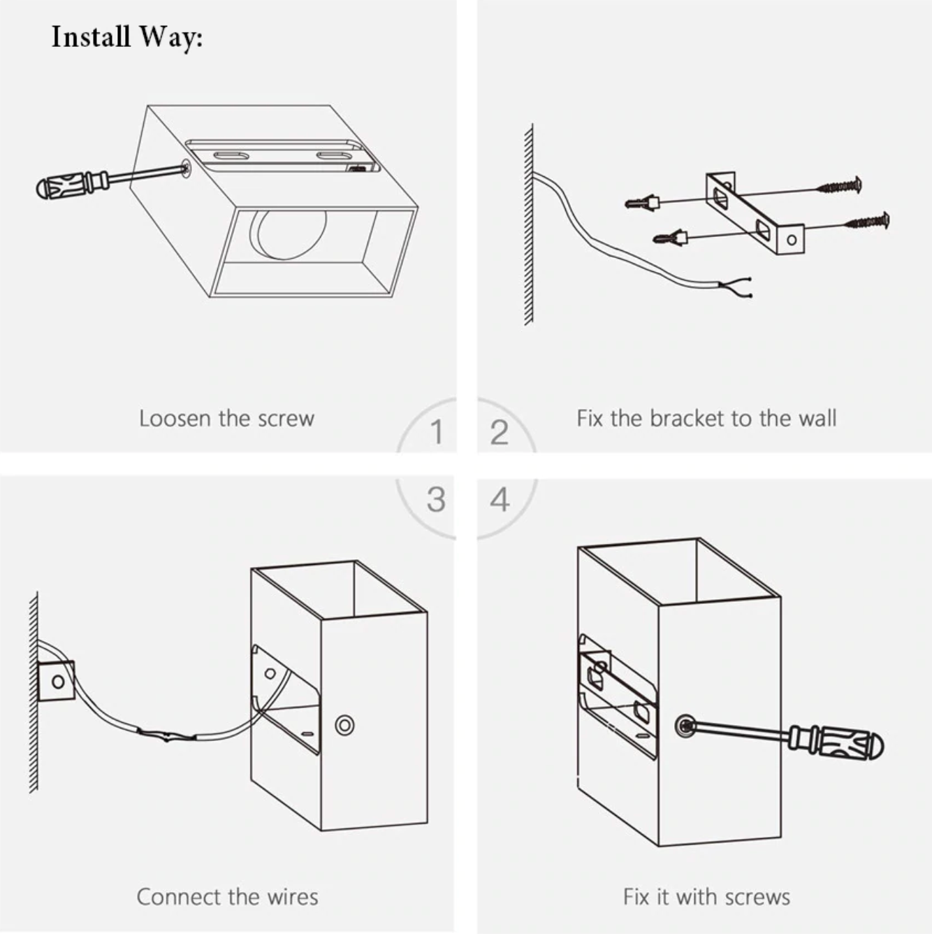 Aluminum Cube Wall Mounted Light
