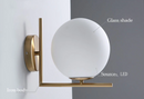 Glass Orb Angular Base Wall Light