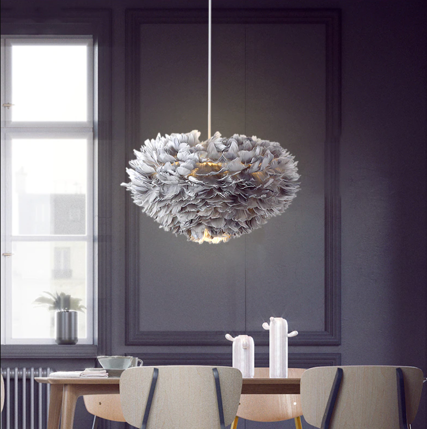 Feather Cloud Fairy Goose Pendant Lamp