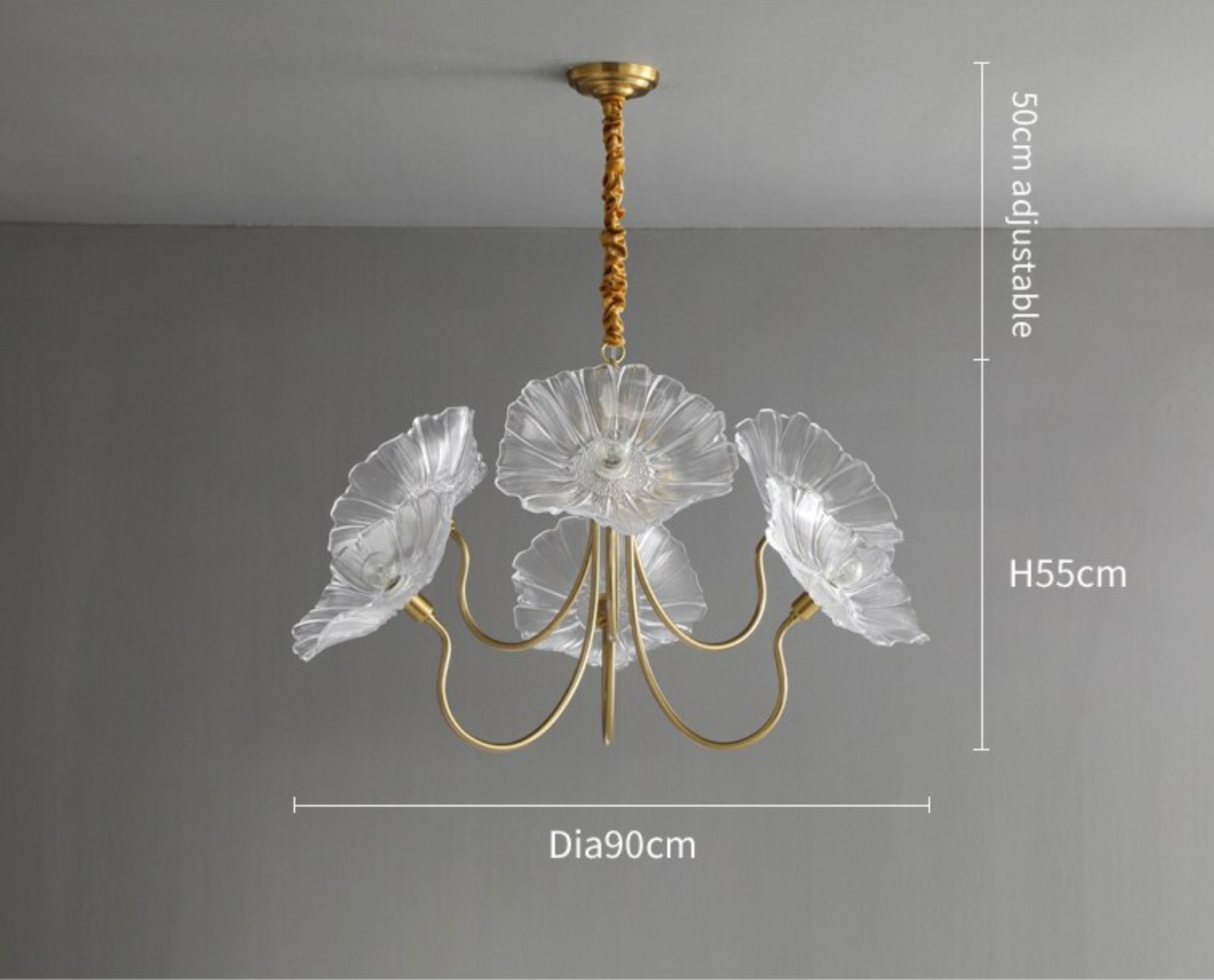 Modern Lotus Glass Flowers LED Chandelier