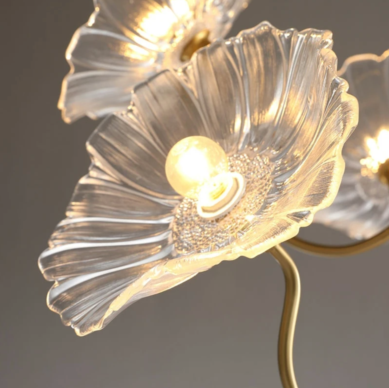 Modern Lotus Glass Flowers LED Chandelier