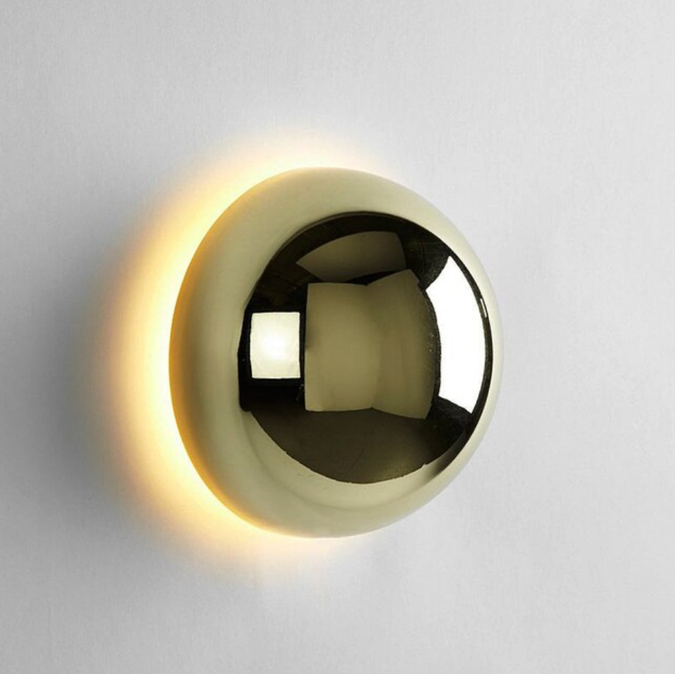 Round Metallic Wall Sconce Lamp