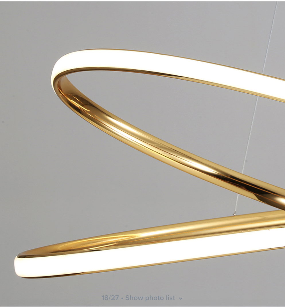 Aluminum Twisted Chandelier Pendant