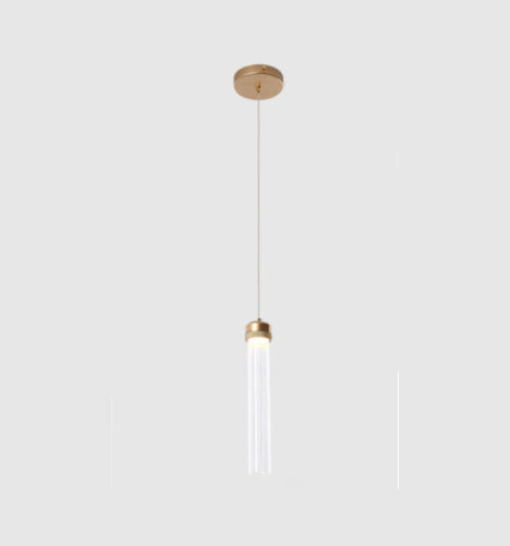 Modern Gold Glass Tube Pendant Light