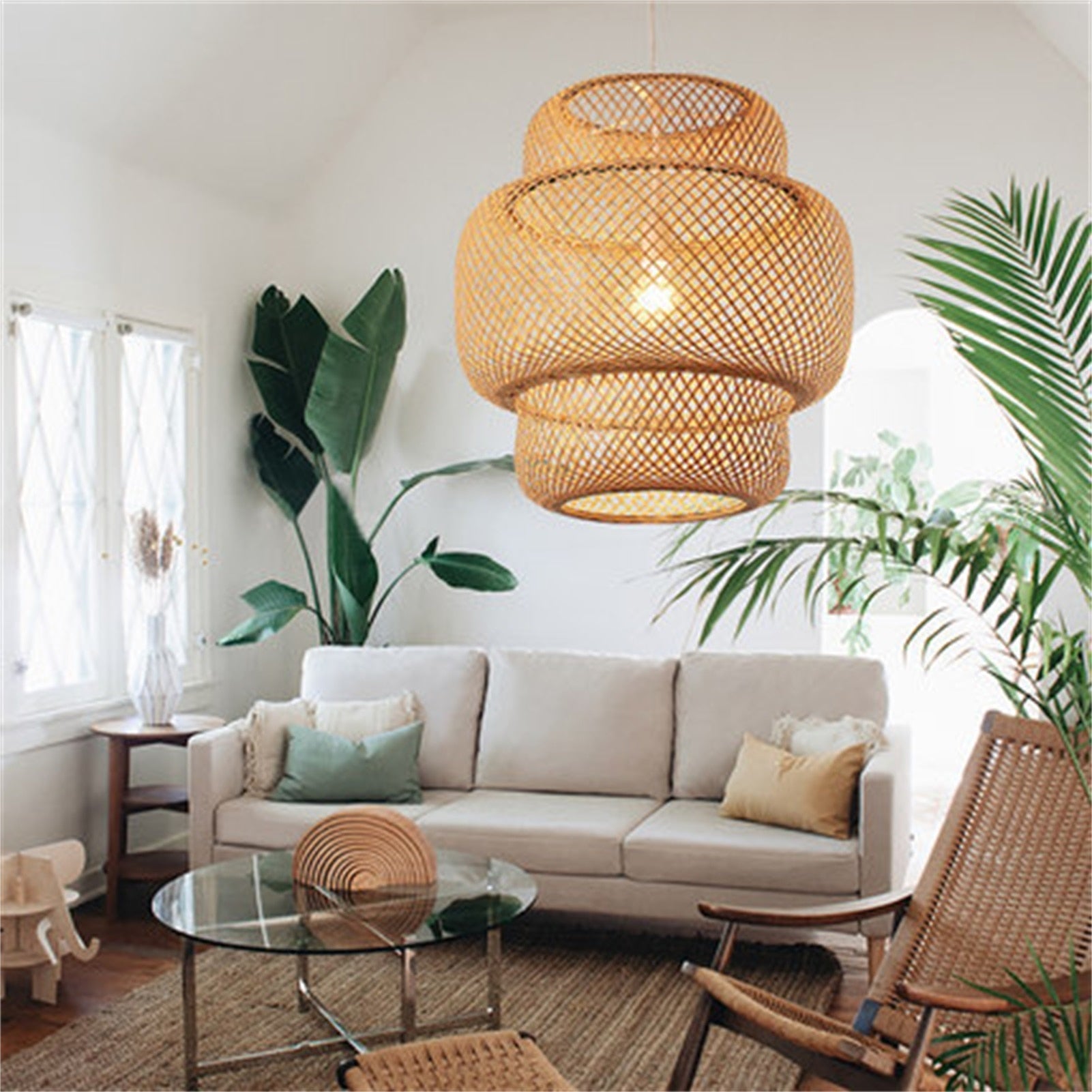 Hand Knitted Weaving Bamboo Pendant Lamp