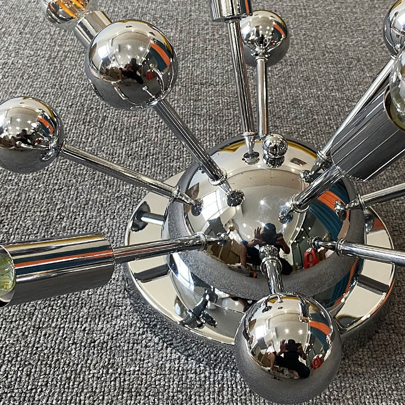 Astro-inspired Chrome LED Chandelier