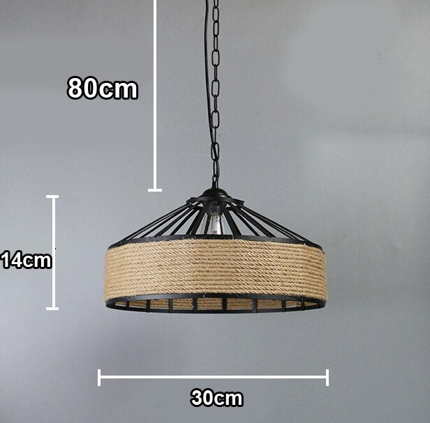 Iron Hand Braiding Rope Pendant Light