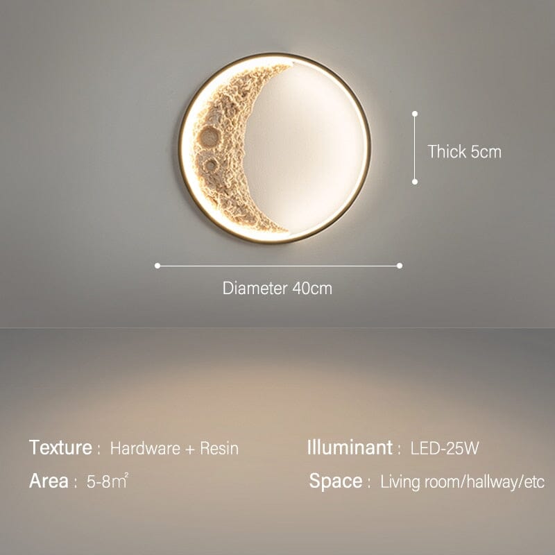 Simple Creative Half Moon Mural Wall Lamp