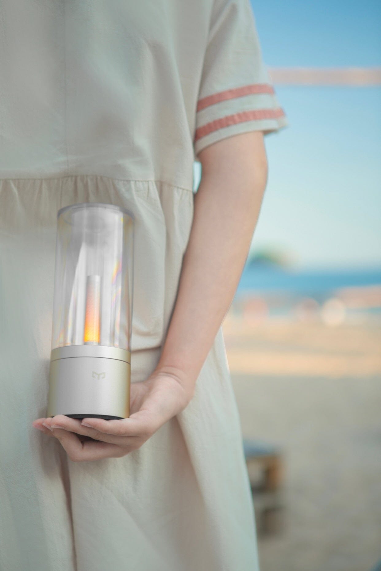 Yellow Nightstand Rechargeable Candle Table Lamp