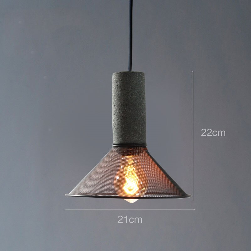 Iron Lampshade Cement Bar Pendant Lamp