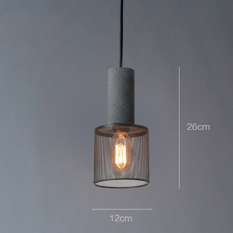 Iron Lampshade Cement Bar Pendant Lamp