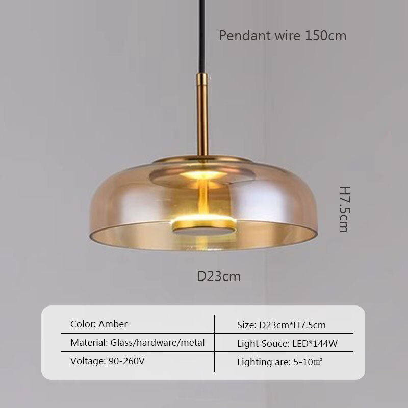 Modern Cupola Glass Cup LED Pendant Light