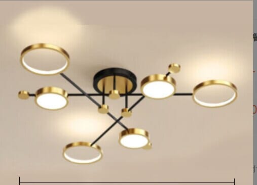Modern Aluminum Ring Gold Frame LED Chandelier